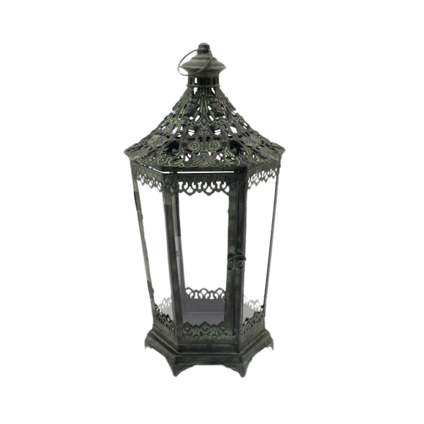 Metal Lantern With Glass - Lila