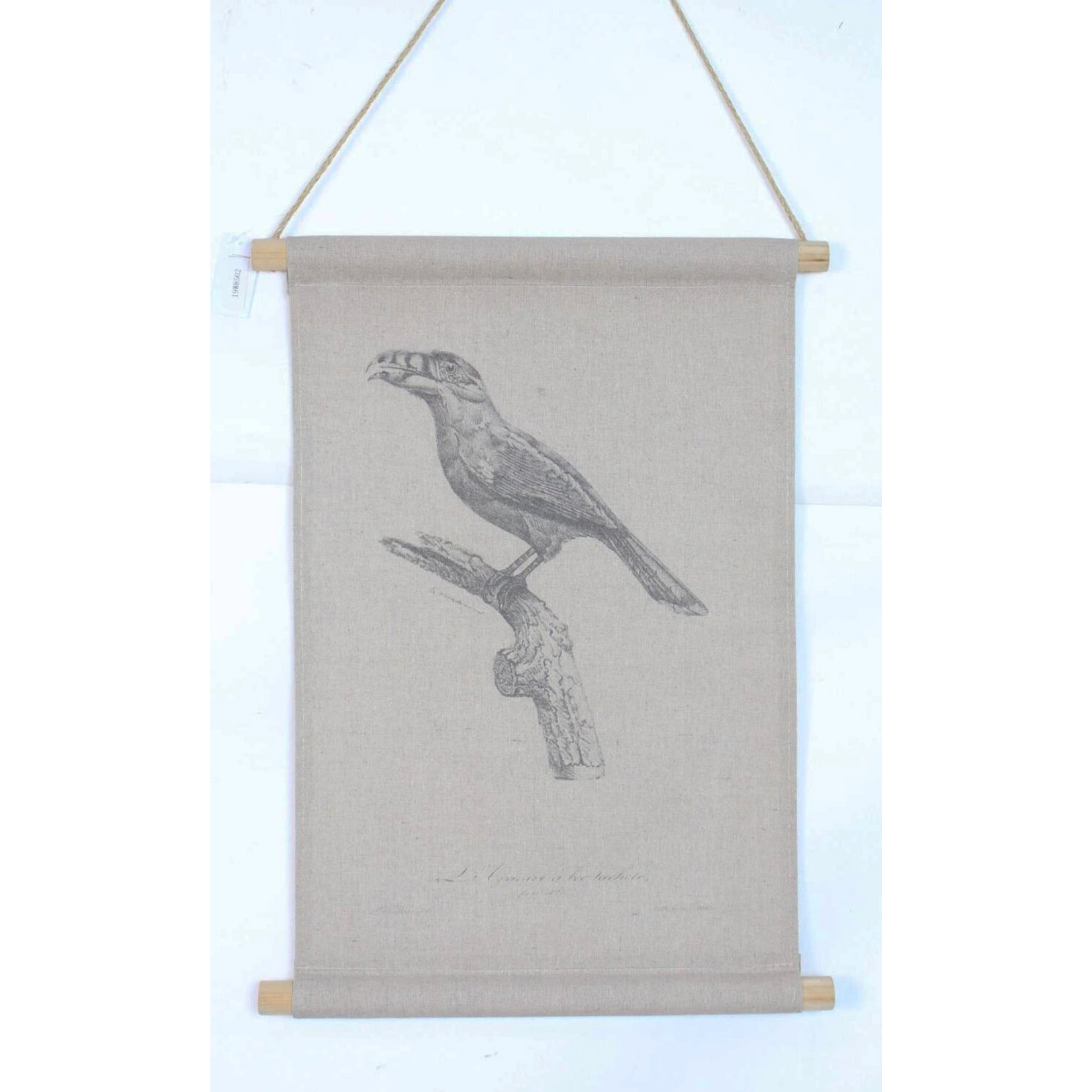 Wall Hanging Scroll, Print on Fabric Unique Vintage Birdlife B