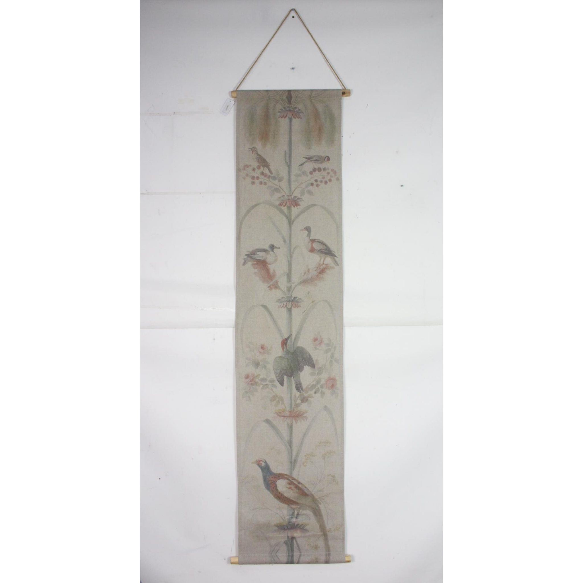 Wall Hanging Scroll, Print on Fabric Unique Vintage Pheasant Birdlife