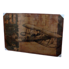 Print Bi-Plane Artwork Hessian Jute Stretched Wood Frame