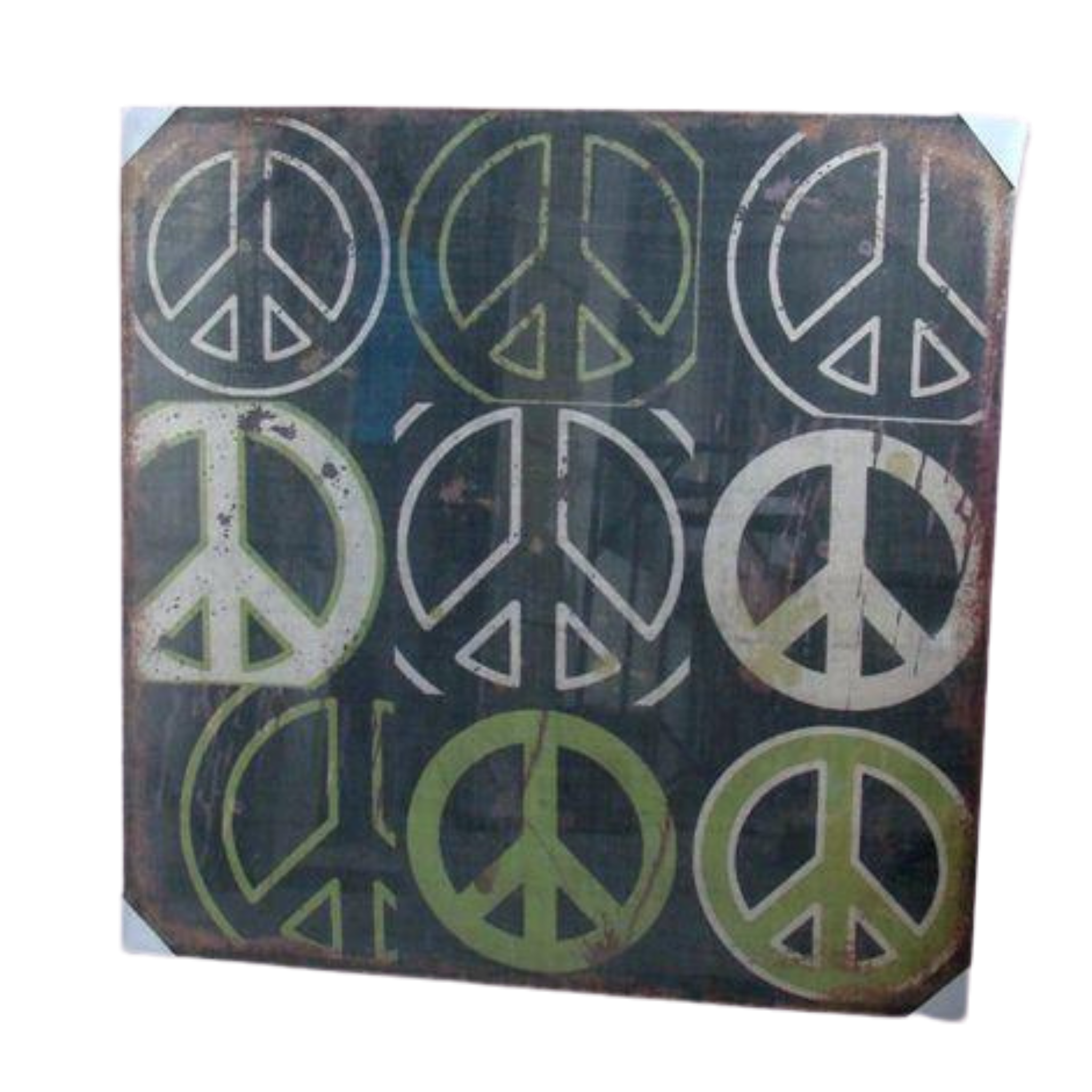 Print, Peace Artwork Hessian Jute Stretched Wood Fram