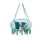 Macrame Hanging chair. Made from woven spearmint coloured  cotton,