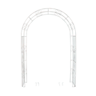 Wide metal garden arch in distressed cream