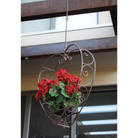 Wrought Iron Hanging Heart Pot Plant Candle Holder - Large