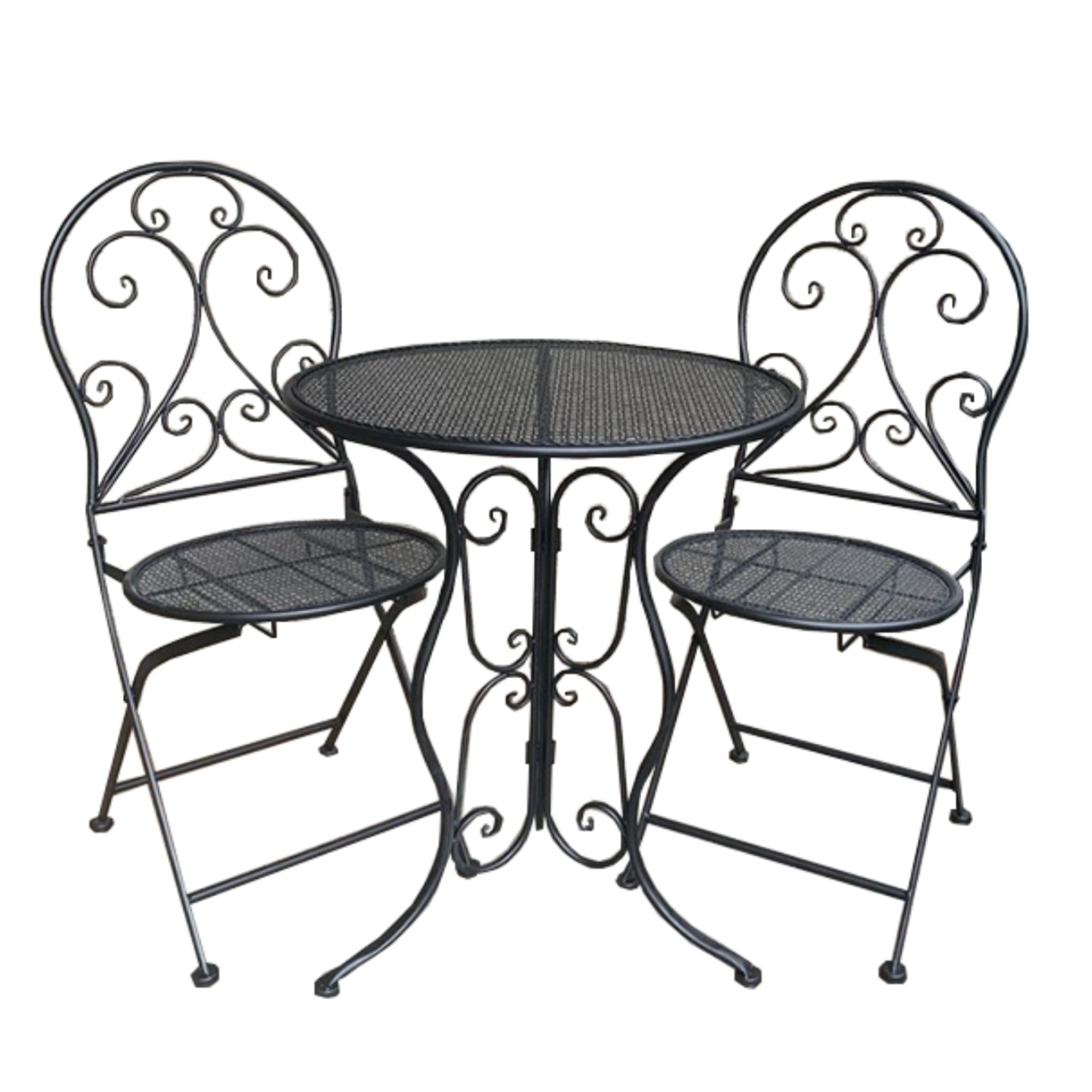 Patio Setting - Mia, Black 3 Piece Metal Garden Setting