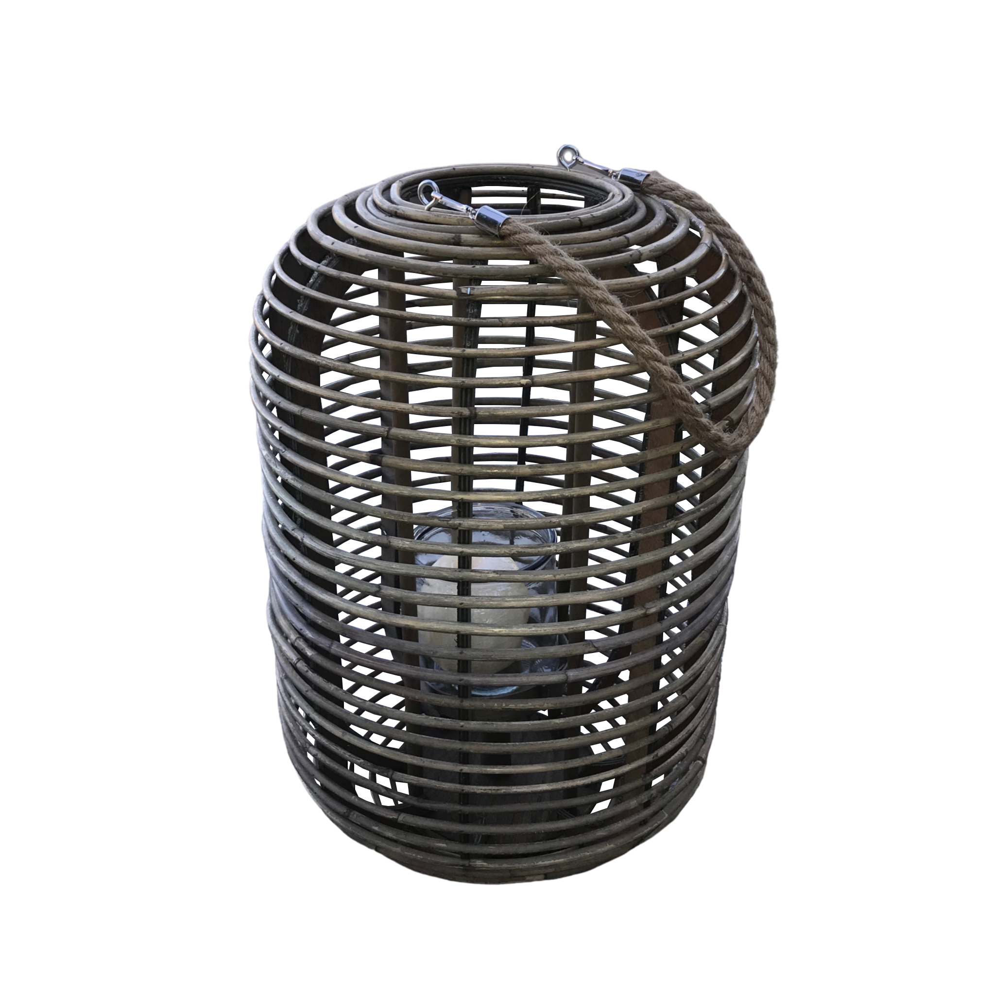 Rattan/Cane Lantern Candle Holder - Cylinder