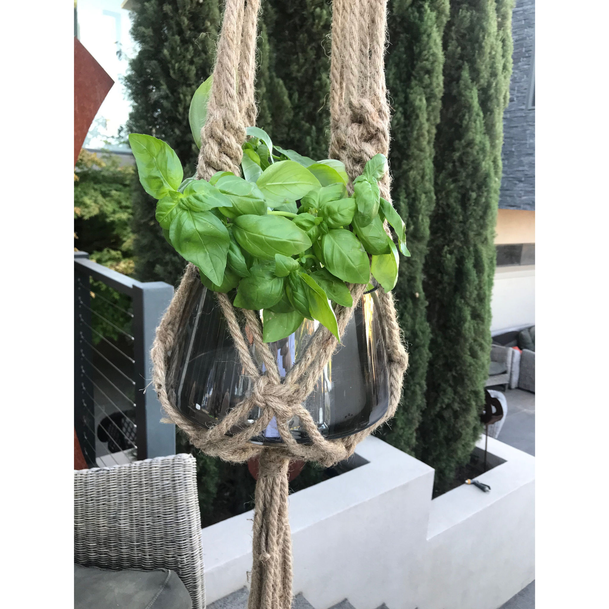 macrame jute hanging pot plant hanger 