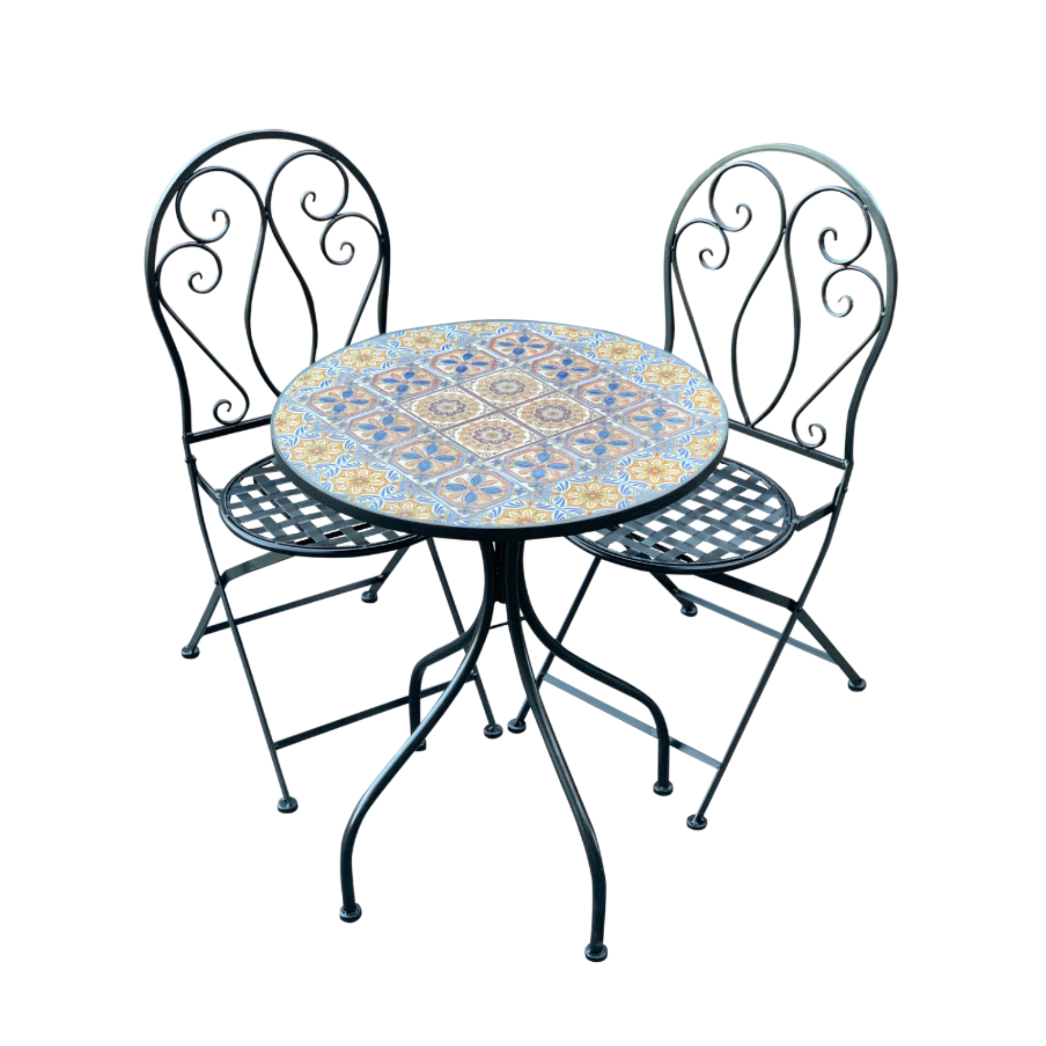 Patio Setting - Mosaic Naples, Metal 3 Piece Outdoor Setting